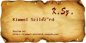 Kimmel Szilárd névjegykártya