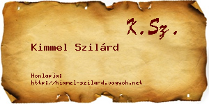 Kimmel Szilárd névjegykártya