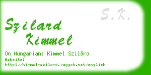 szilard kimmel business card